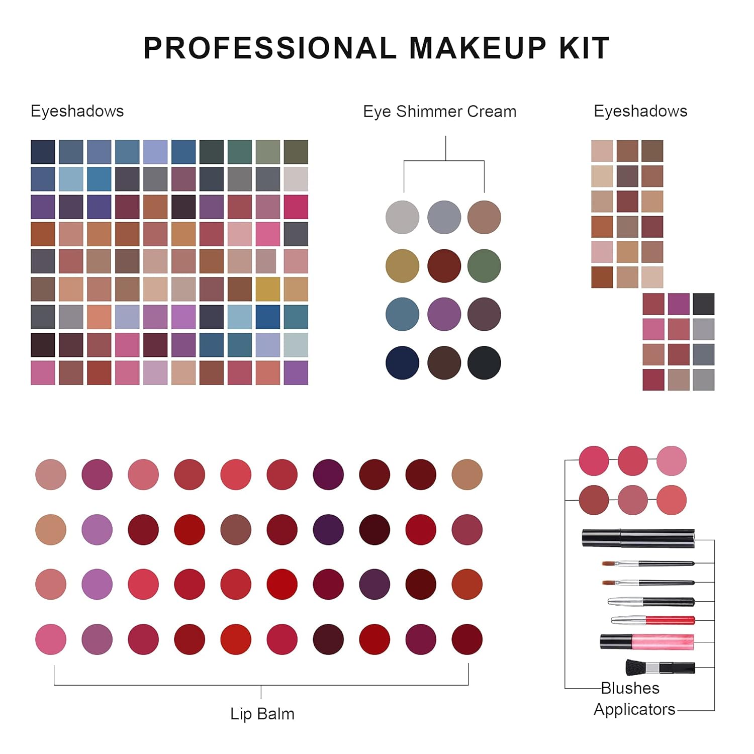 Hot Sugar 182-Color All-in-One Makeup Kit for Women & Teens - Black Gift Set - Image 3