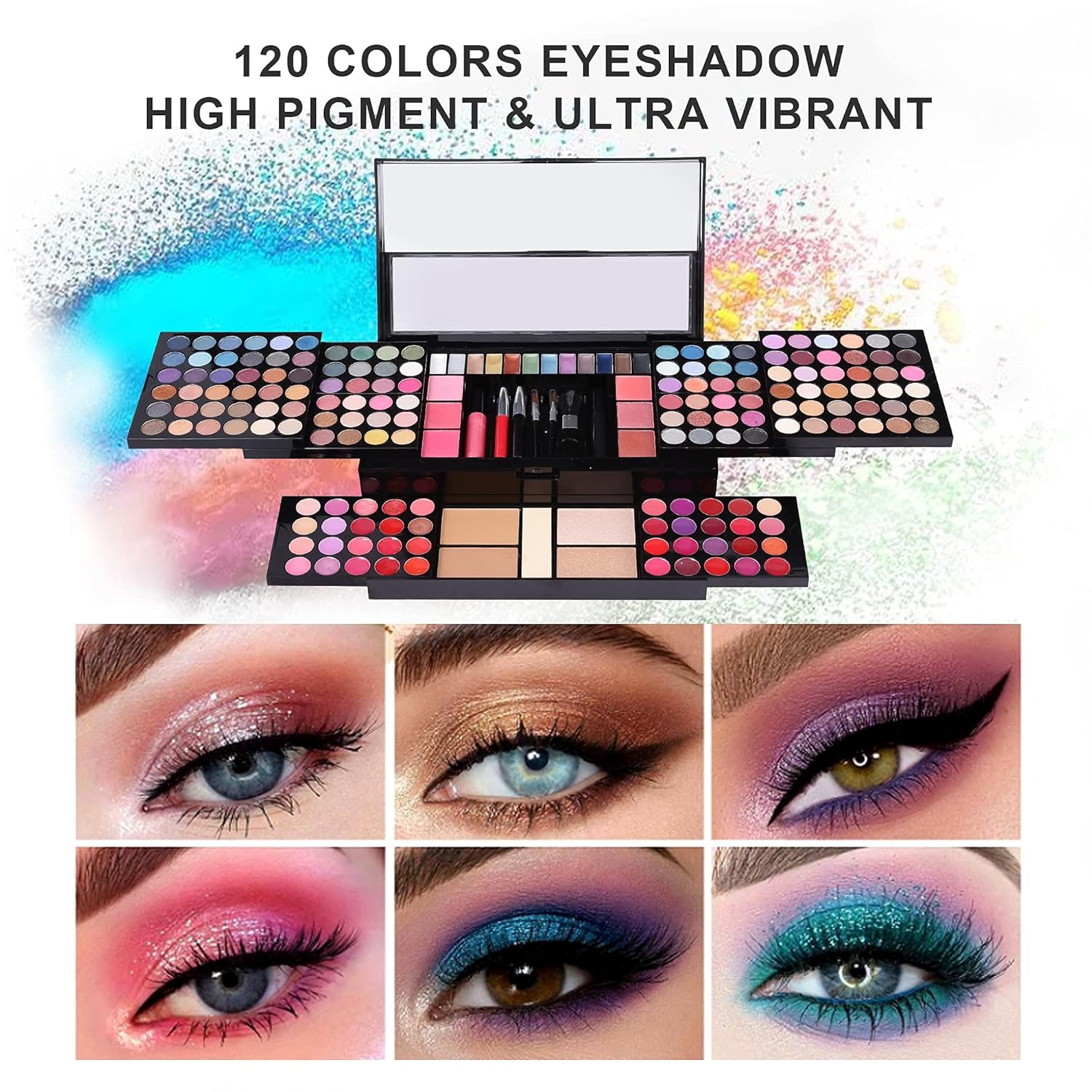 Hot Sugar 182-Color All-in-One Makeup Kit for Women & Teens - Black Gift Set - Image 2