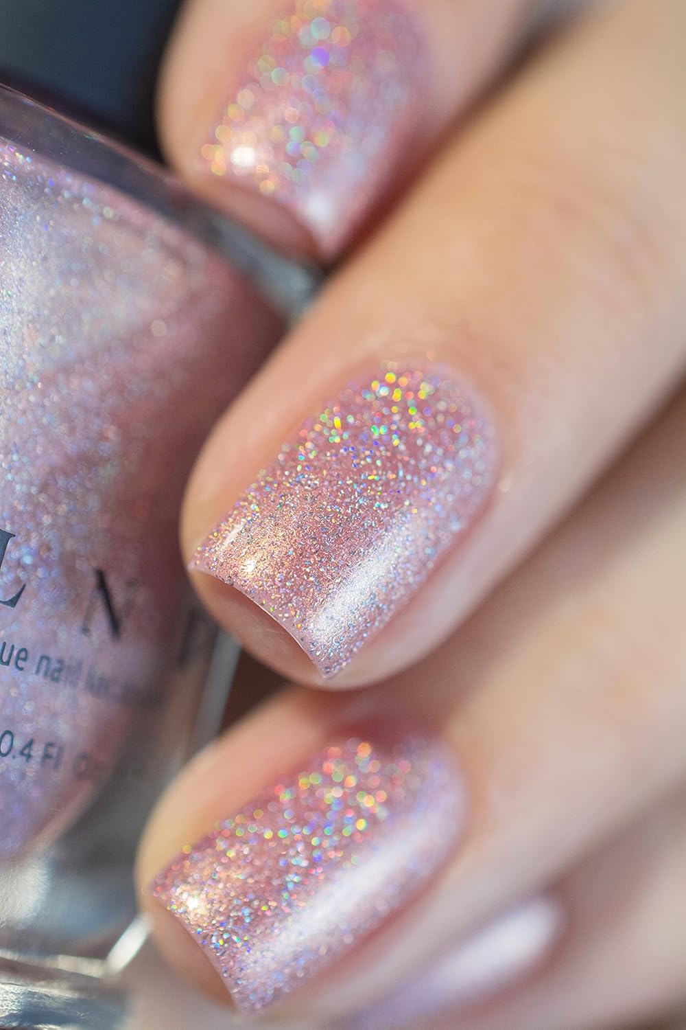 ILNP Ballet Slipper - Holographic Soft Pink Nail Polish - Image 8