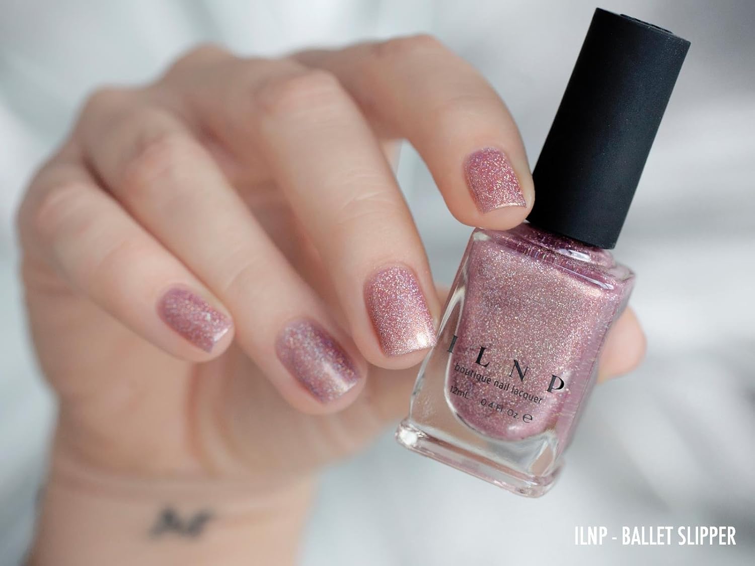 ILNP Ballet Slipper - Holographic Soft Pink Nail Polish - Image 7