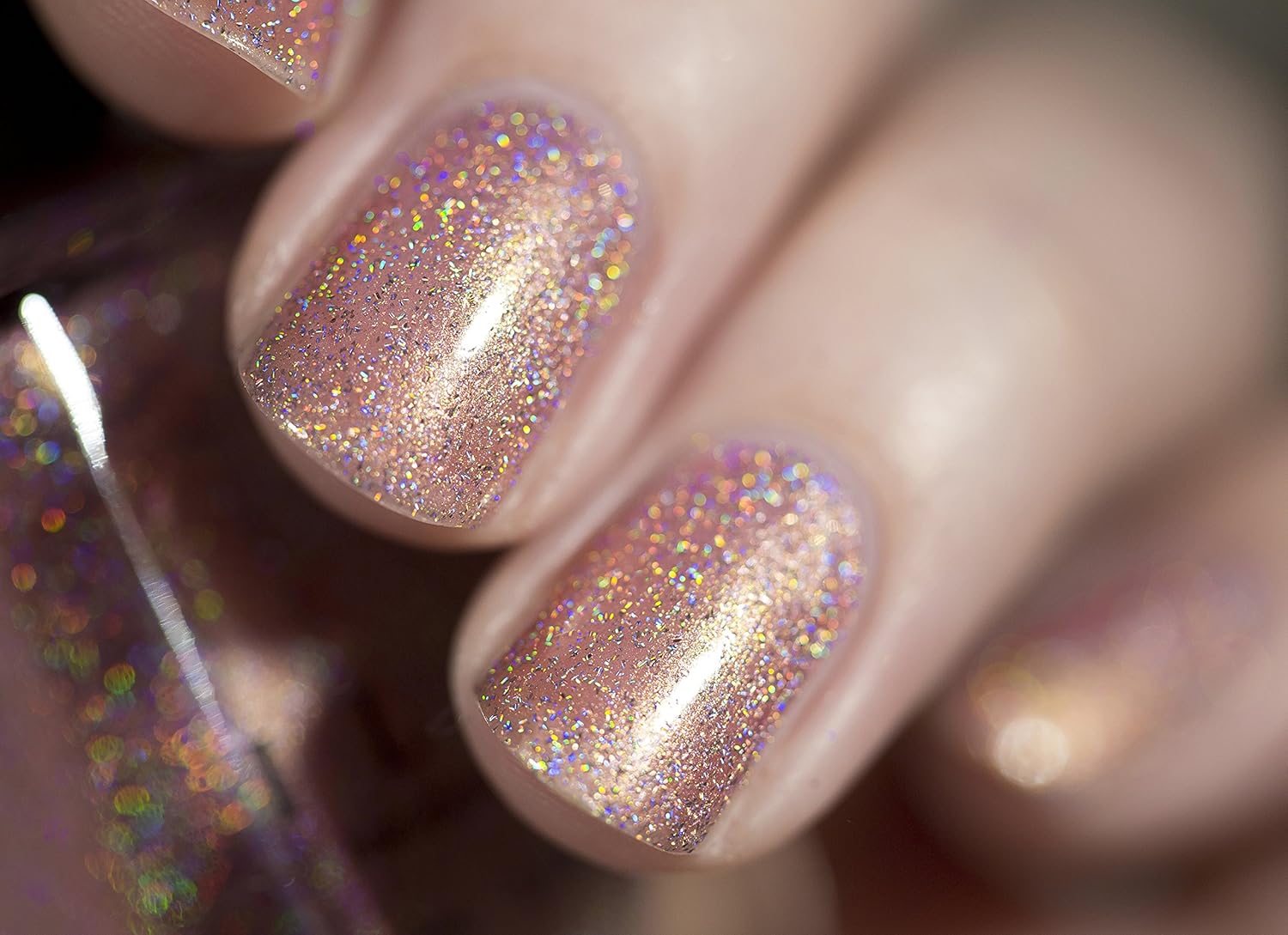ILNP Ballet Slipper - Holographic Soft Pink Nail Polish - Image 6