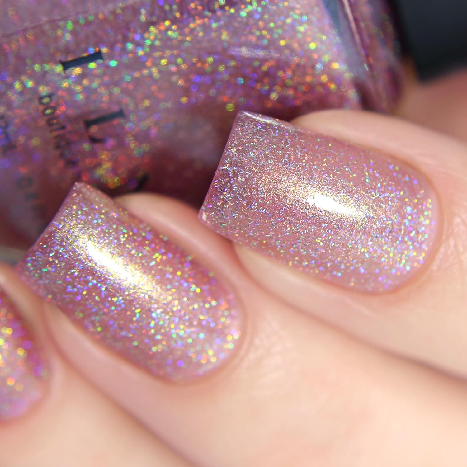 ILNP Ballet Slipper - Holographic Soft Pink Nail Polish - Image 5