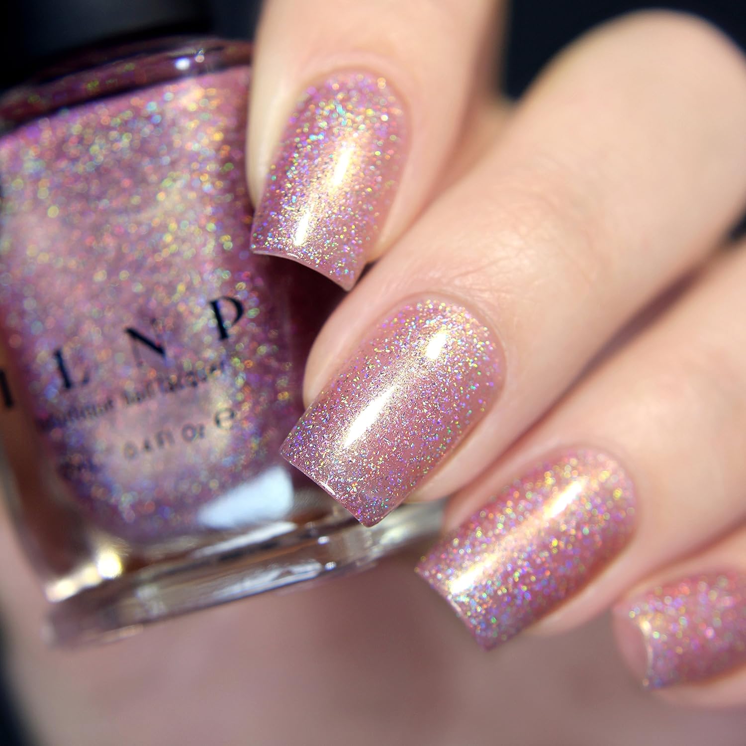 ILNP Ballet Slipper - Holographic Soft Pink Nail Polish - Image 10