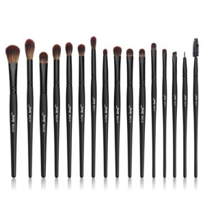 Jessup 16pcs Vegan Eye Brushes Set, Synthetic Makeup Brushes for Eyes T272