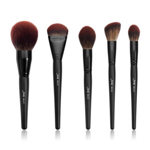 Jessup 5pcs Large Face Makeup Brushes, Synthetic Foundation, Contour & Blusher, Black T273