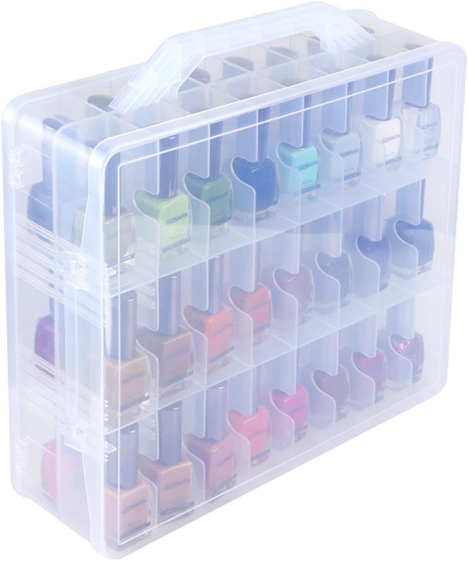 Kissbuty Nail Polish Organizer for 48 Bottles with Adjustable Dividers