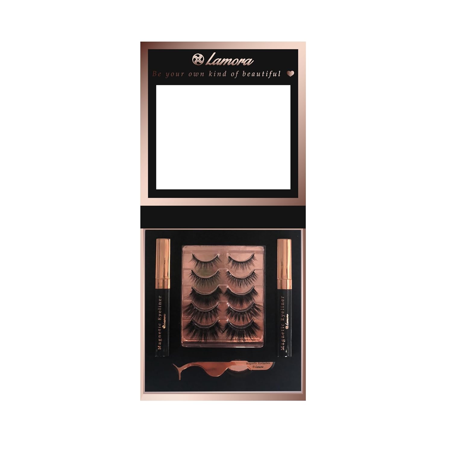 Lamora Reusable Magnetic Lashes Kit with Waterproof Eyeliner, Applicator & Storage Box - Image 7