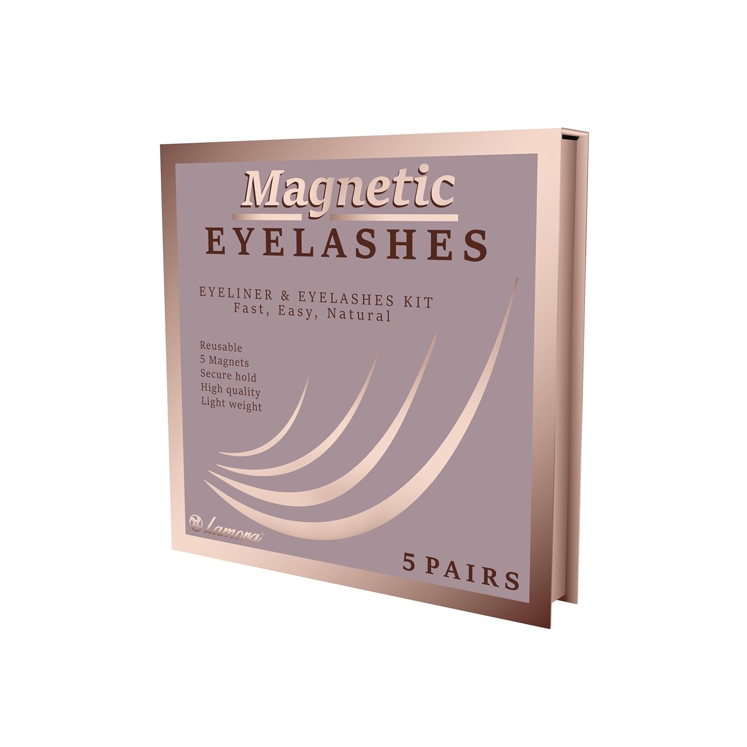 Lamora Reusable Magnetic Lashes Kit with Waterproof Eyeliner, Applicator & Storage Box - Image 8