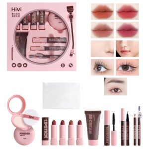 LAMUSELAND 9-Piece All-in-One Makeup Kit for Beginners: Lipstick, Eyebrow, Eyeliner & More