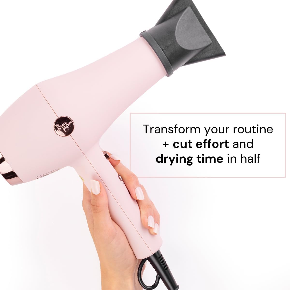 L'ANGE HAIR Soleil Professional Hair Dryer | 3 Heat Settings & 2 Airflow Settings | Cool Shot Locks-in Style | Professional Length Cord | Best Lightweight Hair for Smooth Blowouts (Blush) - Image 4