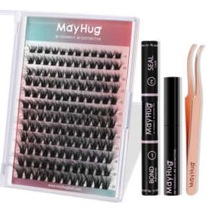 Lash Clusters Kit 144pcs, 3D Fluffy False Eyelashes, 8-18mm Eyelash Clusters with 10ml Bond and Seal, 5ml Lash Remover, Lash Tweezers, Soft & Lightweight & Easy to apply (Flair Kit)