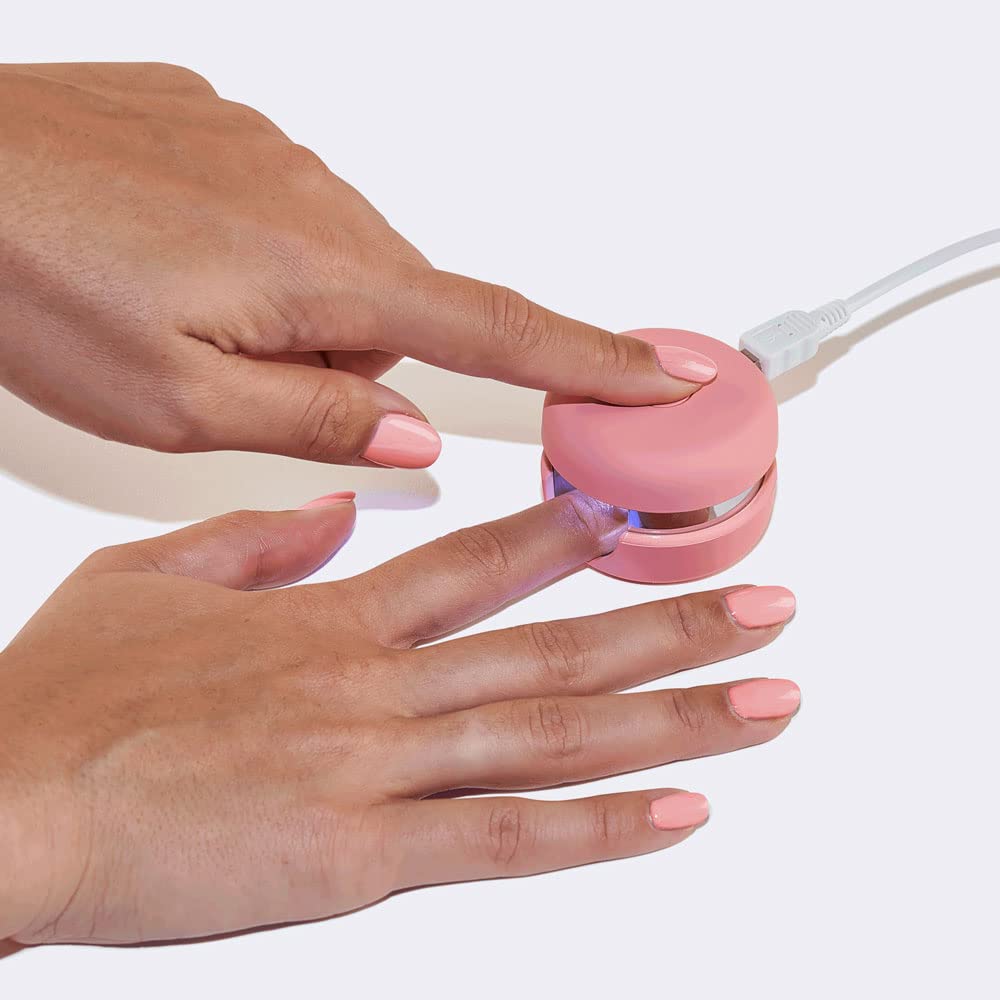 Le Mini Macaron DIY Gel Manicure Kit | Gel Nail Polish Kit w/ LED Nail Dryer Lamp, 1 Gel Polish, Cuticle Stick, Nail File, & Remover Wraps, Rose Crème - Image 5