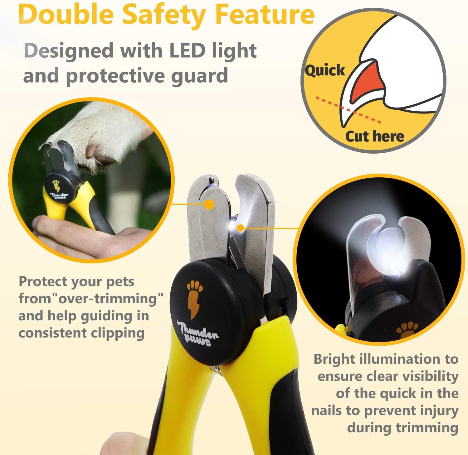 LED Dog Nail Clippers with Light, Safety Lock, Guard & File for Pets - Image 5