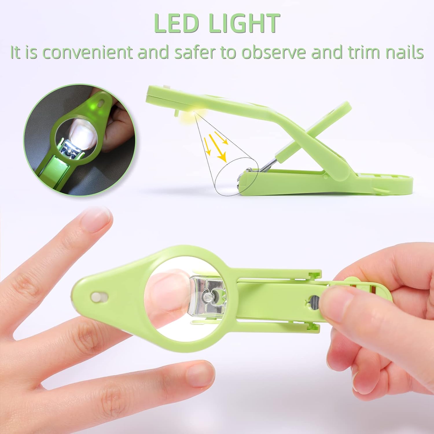 LED Nail Clippers with Magnifier for Seniors, Pets, and Babies - Eye Strain Relief - Image 2