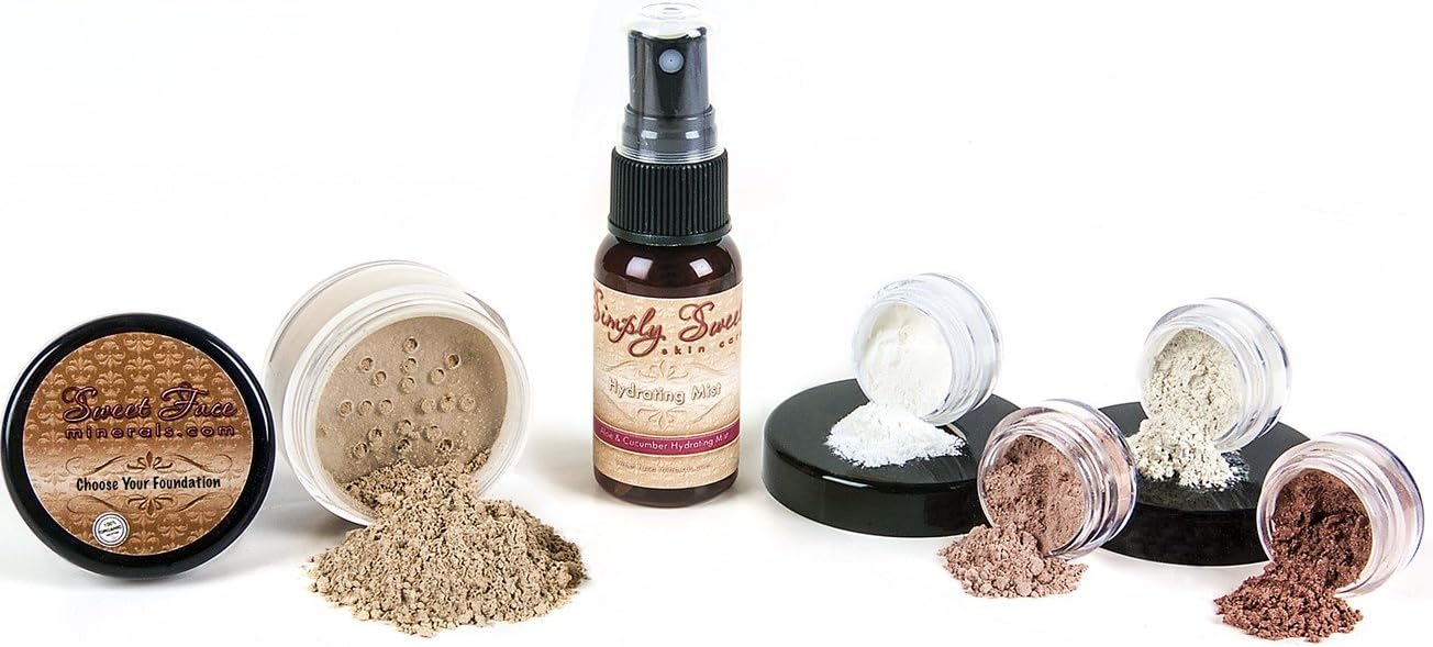 Light Tan Starter Set with Setting Spray Mist - Mineral Makeup Kit