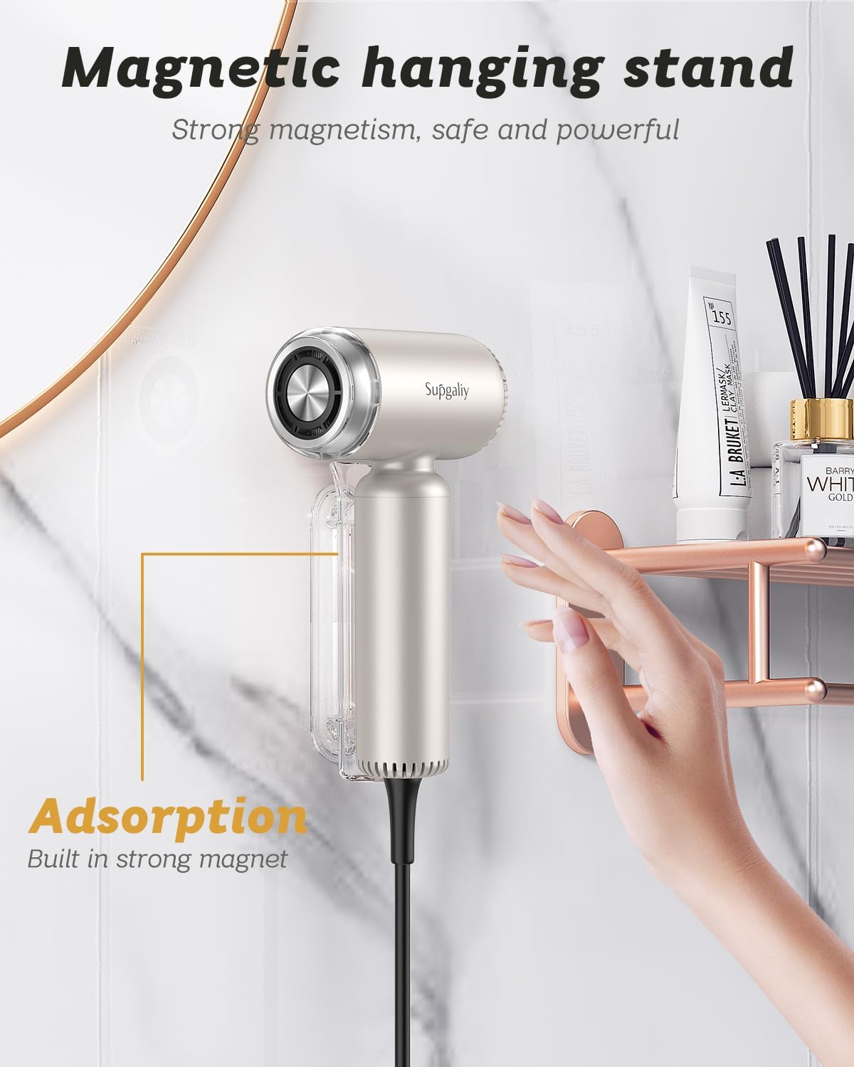 Lightweight Travel Hair Dryer with Brushless Motor, Ionic, Diffuser & Wall Mount - Image 5