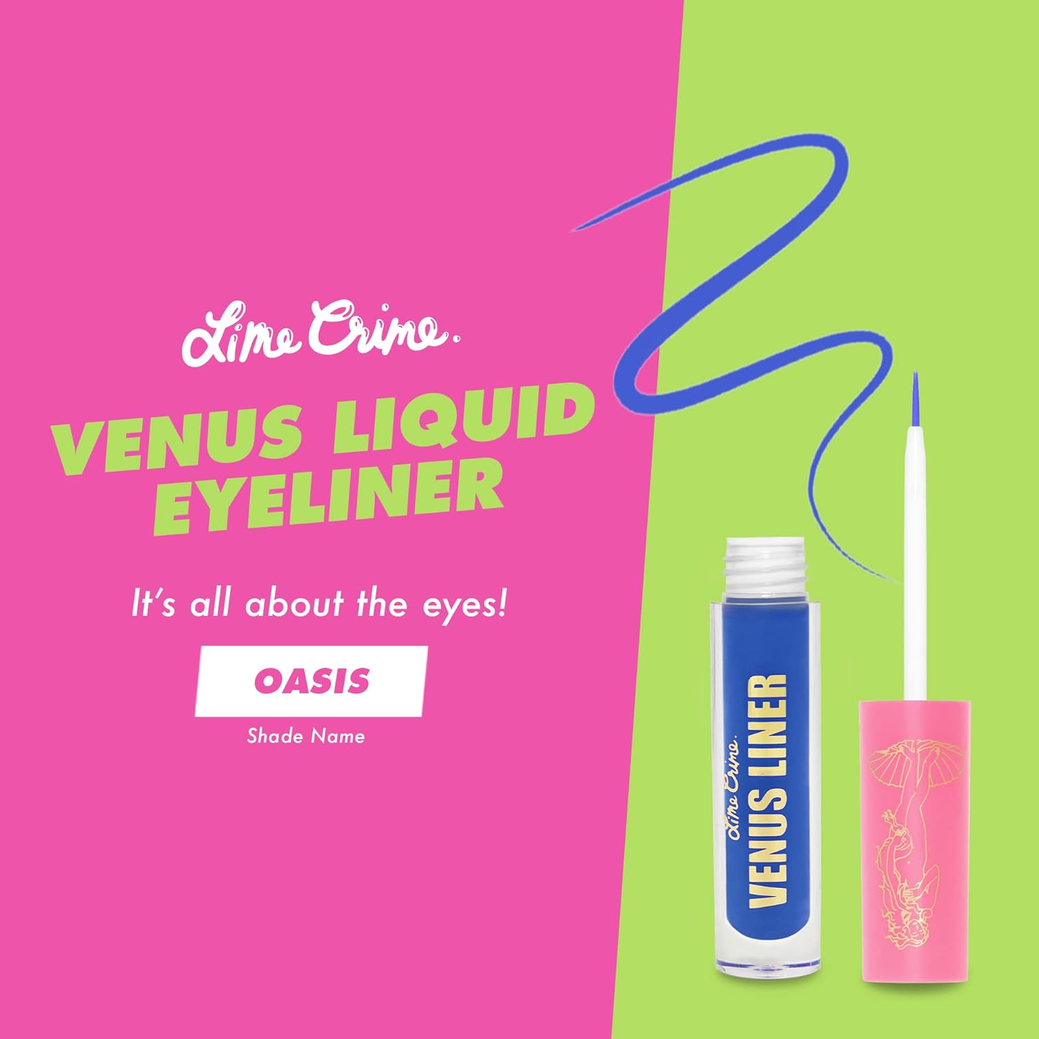 Lime Crime Venus Cobalt Blue Liquid Eyeliner - Matte, Long-Lasting, Vegan & Cruelty-Free - Image 2