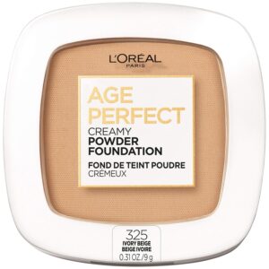 L'Oreal Paris Age Perfect Creamy Powder Foundation Compact, 325 Ivory Beige, 0.31 oz.