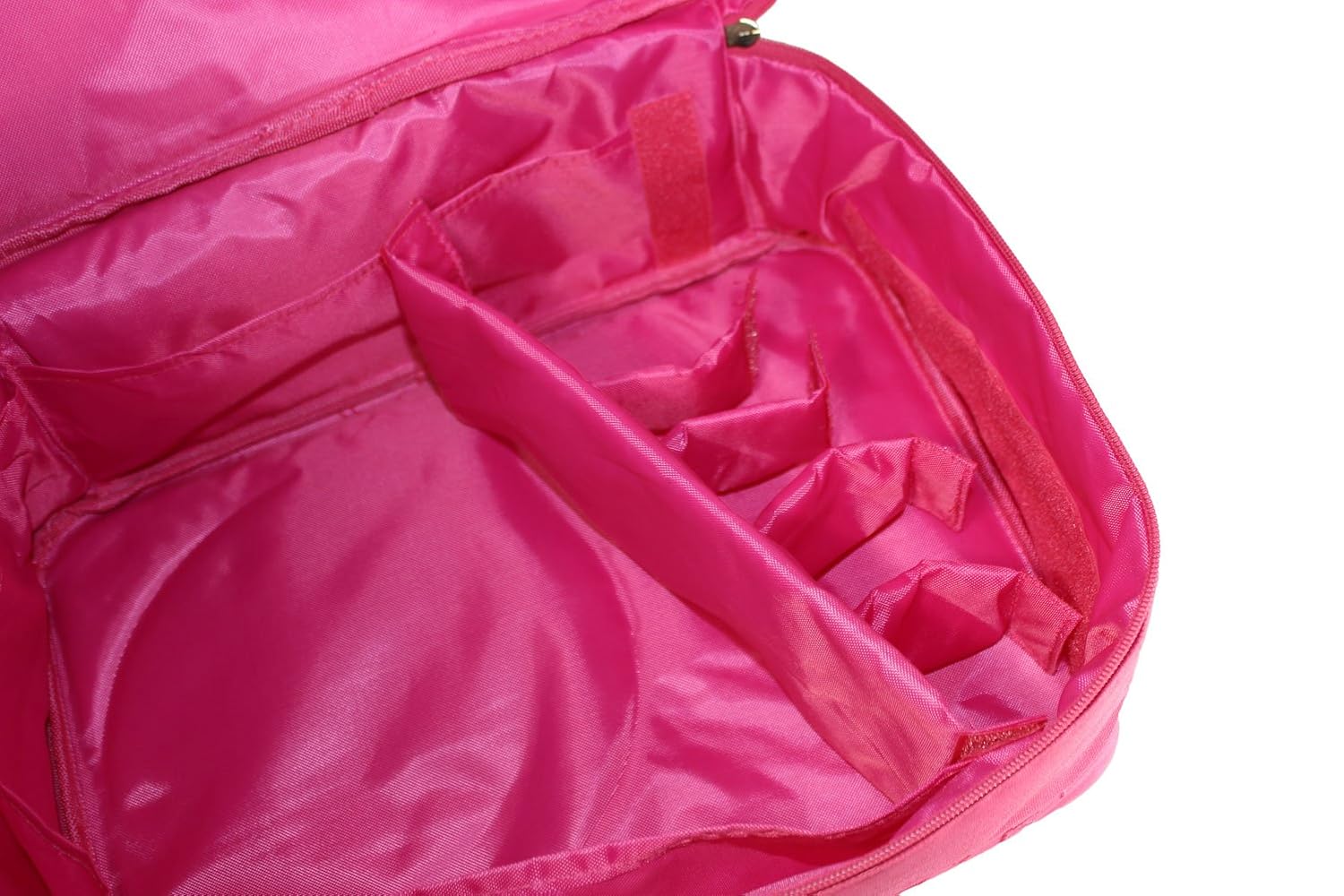 Make Up Beauty Cosmetic Bag - Large Travel Wash Case Bags for Women Girls Storage of Makeup Cosmetics, Toiletry Pouch for Brushes Toiletries Kids Brush Kit Nail Art Lamp Set, Splash Waterproof (PINK) - Image 3