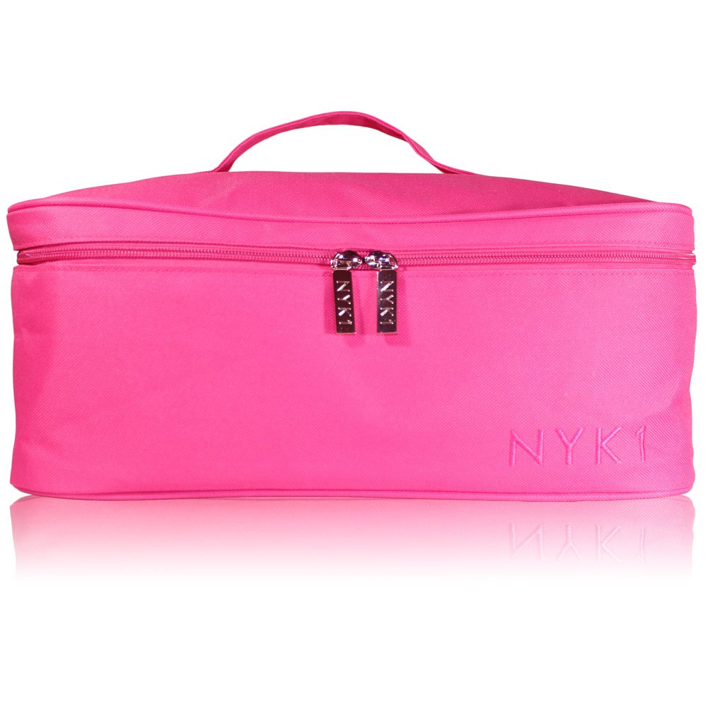 Make Up Beauty Cosmetic Bag - Large Travel Wash Case Bags for Women Girls Storage of Makeup Cosmetics, Toiletry Pouch for Brushes Toiletries Kids Brush Kit Nail Art Lamp Set, Splash Waterproof (PINK)
