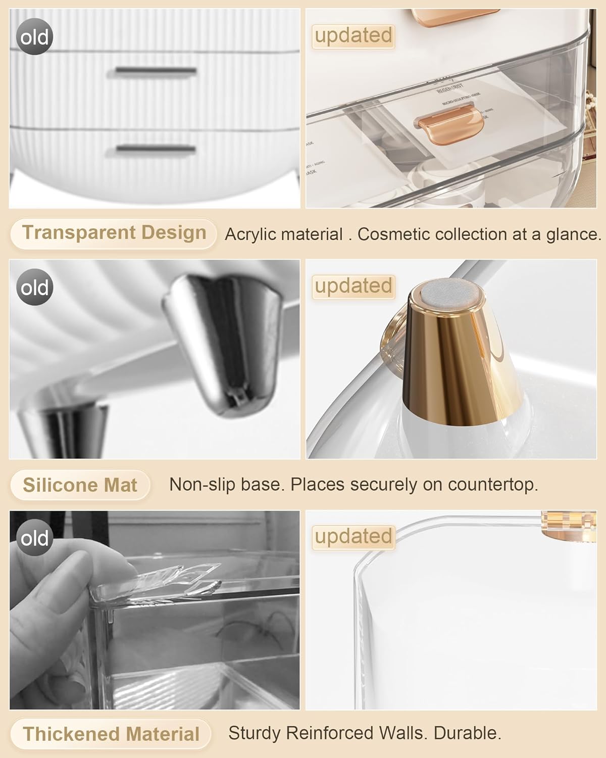 Makeup and Skincare Organizer with Lipstick Holder for Vanity and Bathroom - Image 6