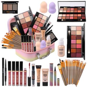 Complete Makeup Kit for Her with Vibrant Cosmetic Pouch Set