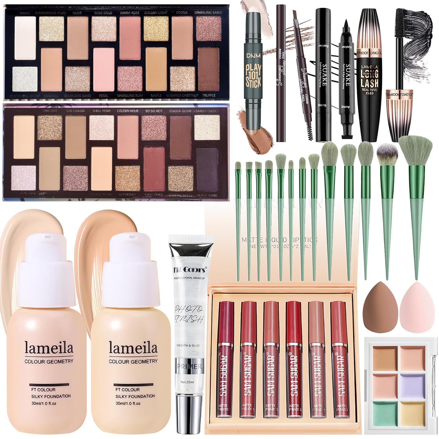 Complete 21-Piece Makeup Gift Set for Women Girls Teens with Eyeshadow, Primer, Lip Gloss, Concealer
