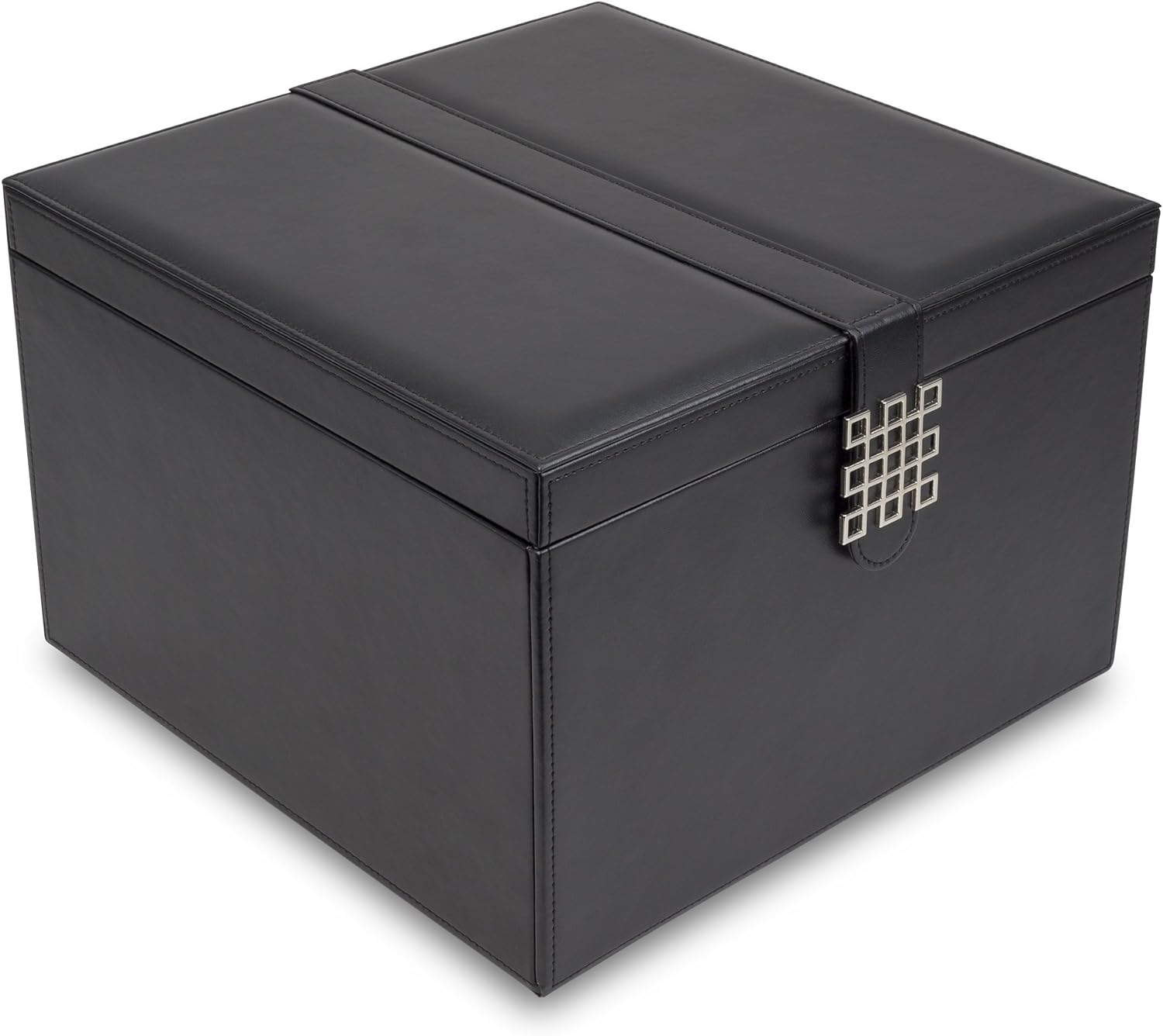 Extra Large Black PU Leather Makeup Organizer with 4 Drawers & Mirror - Image 7