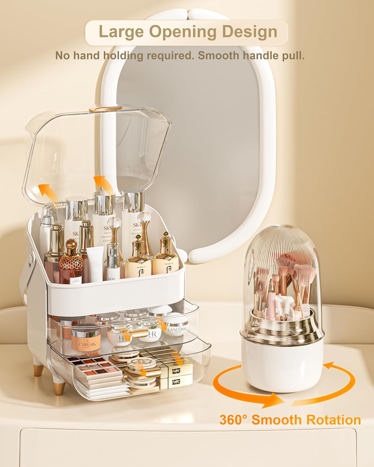 Makeup Organizer & Skincare Holder with Brush Holder for Vanity & Dresser - Image 5