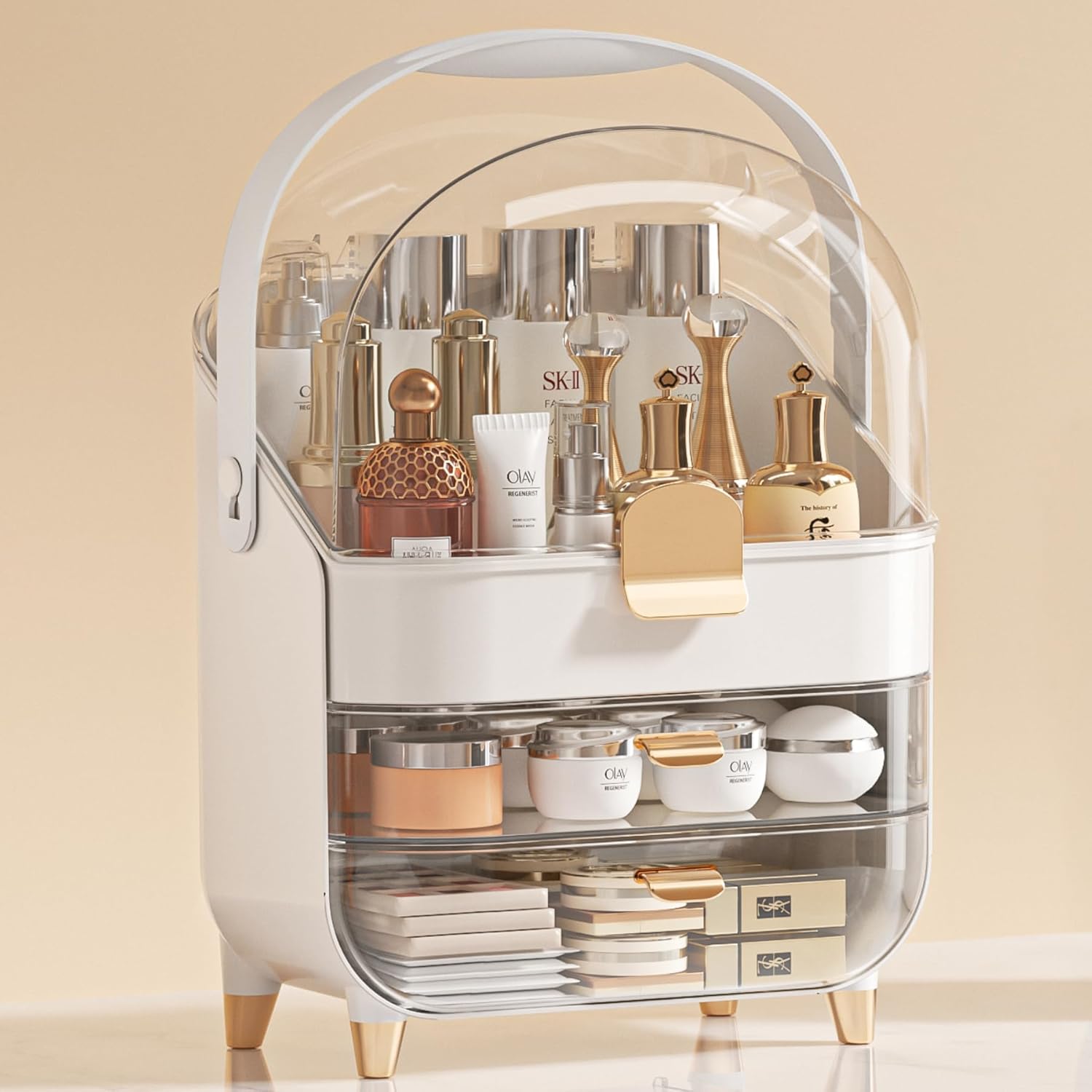 Makeup Organizer with Drawers - Skincare Holder for Vanity and Bathroom Countertop