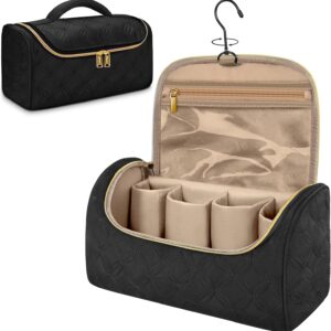 Mancro Travel Storage Case Organizer for Dyson Airwrap, Pre-Styling Dryer, 4 Curling Barrels, 2 Smoothing Brushes, Volumizing Brush, Lightweight Travel Carrying Case for Hair Curler Accessories, Black