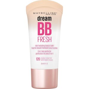 MAYBELLINE Dream Fresh BB Cream, 8-in-1 Beauty Balm, SPF 30, Oil-Free, Medium, 1 Fl Oz