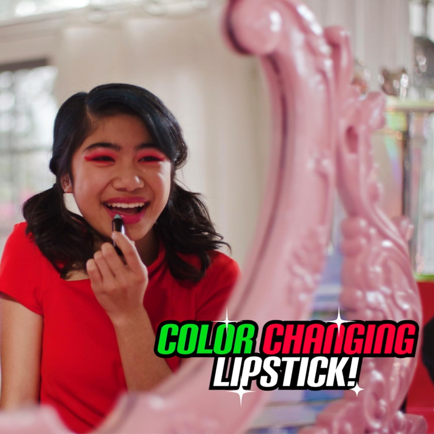 Miraculous Ladybug Kids Makeup Set - 10 Piece Bag with Nail Polish, Hair Chalk, Stickers & More - Safe, Non-Toxic Pretend Play Cosmetics - Marinette Themed Makeup Kit for Children - Image 6