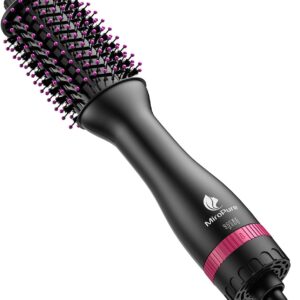 MiroPure 4-in-1 Hair Dryer Brush, Oval Barrel, Fast Drying, Rose Red