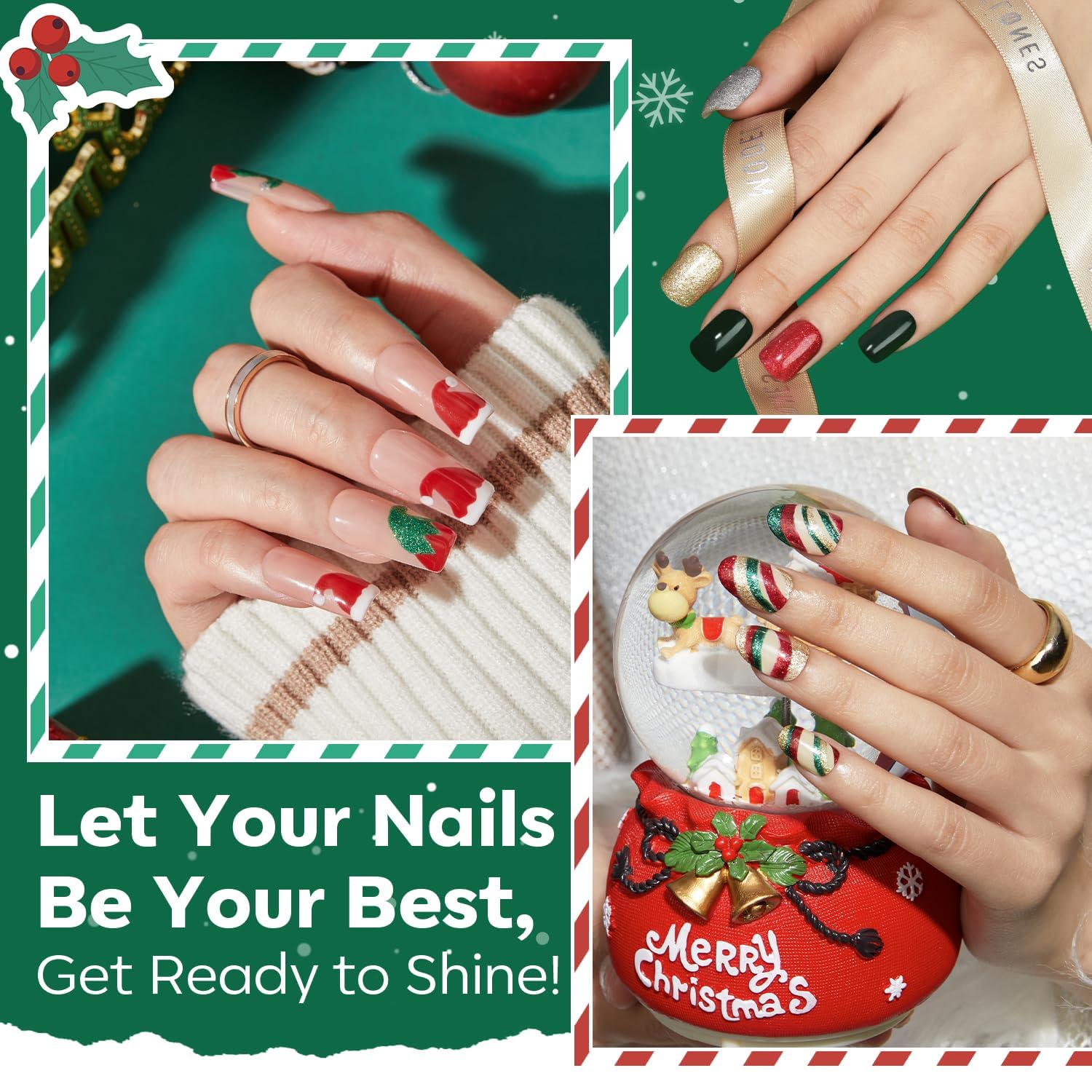 Modelones 6-Color Christmas Gel Nail Polish Set: Winter Shades & Glitter - Image 2