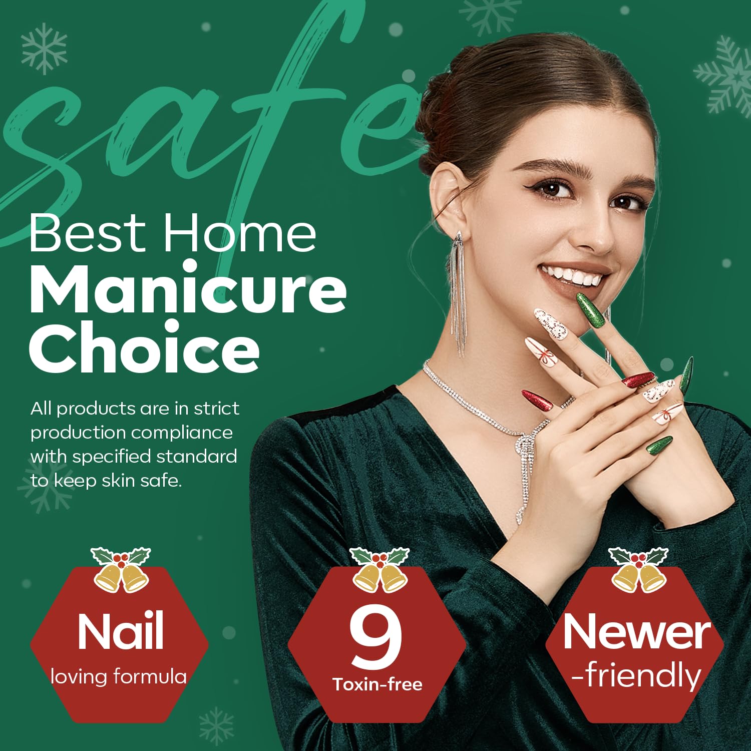 Modelones 6-Color Christmas Gel Nail Polish Set: Winter Shades & Glitter - Image 9