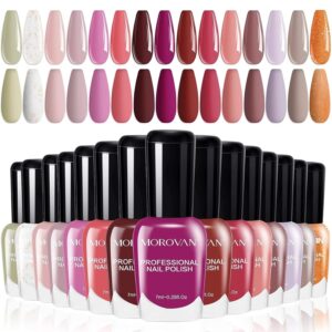 Morovan 15 Color Quick Dry Nail Polish Set - 0.25oz Fall Gift for Women
