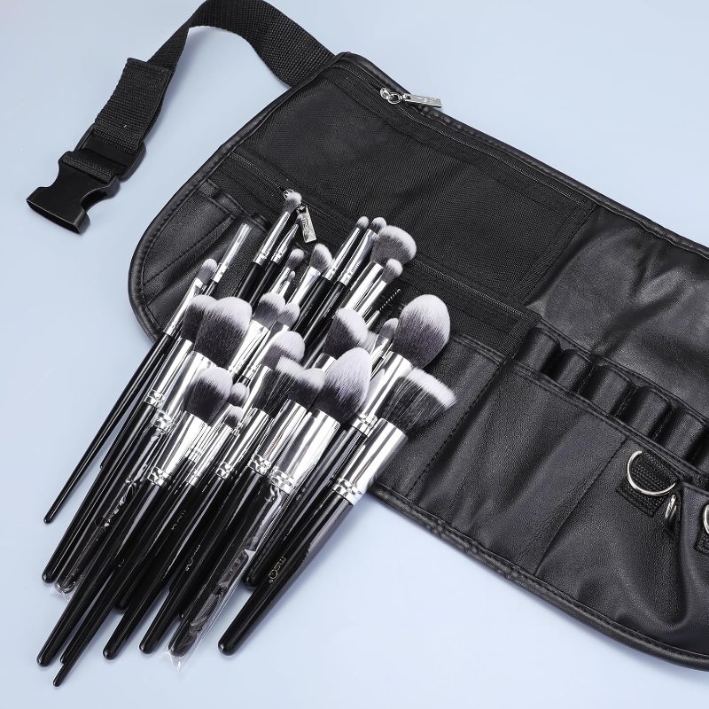 MSQ Makeup Brushes Set 29pcs Professional Cosmetics Brushes with Belt Waist Makeup Bag (Foundation, Powder, Creams, Liquids & Eye Brushes) for Women/Girls/Artists/Holiday gifts/travel - Image 8