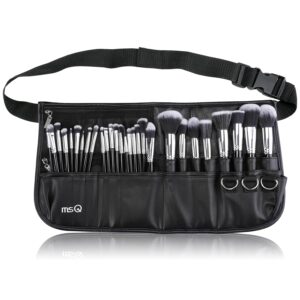 MSQ Makeup Brushes Set 29pcs Professional Cosmetics Brushes with Belt Waist Makeup Bag (Foundation, Powder, Creams, Liquids & Eye Brushes) for Women/Girls/Artists/Holiday gifts/travel