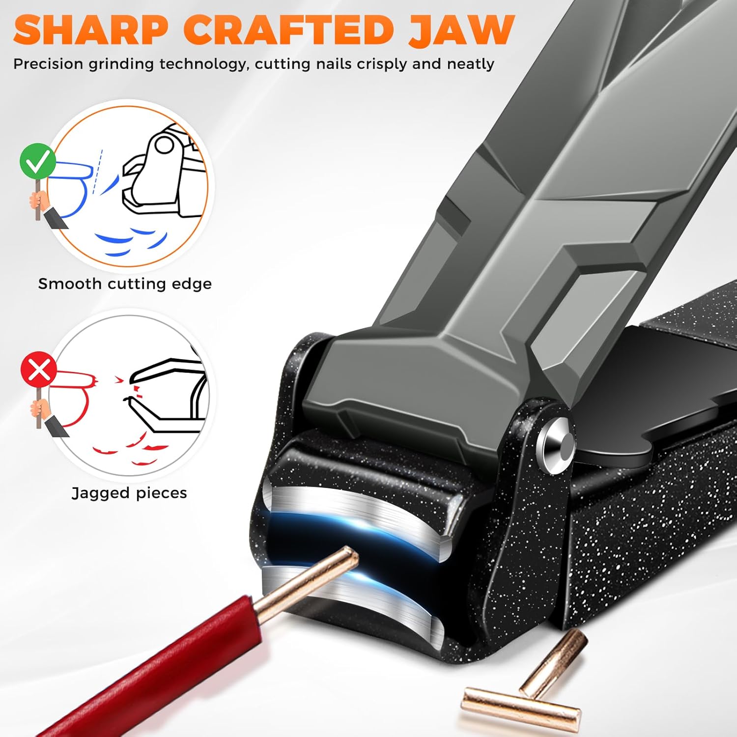 DRMODE Heavy Duty Nail Clippers for Men with Catcher, Ergonomic Long Handle - Image 5