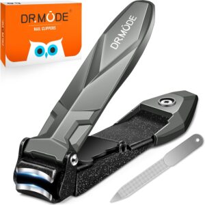 DRMODE Heavy Duty Nail Clippers for Men with Catcher, Ergonomic Long Handle