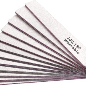 12 PCS Reusable Nail Files 100/180 Grit for Gel & Acrylic Nails