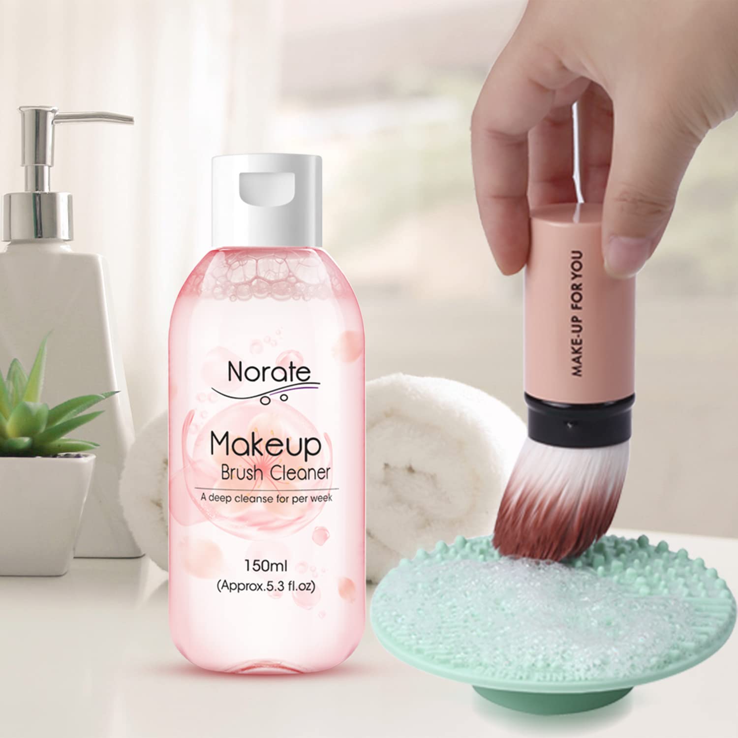 Norate Makeup Brush Cleaner, Deep Clean Shampoo for Brushes & Sponges, 5.3 FL.OZ - Image 2