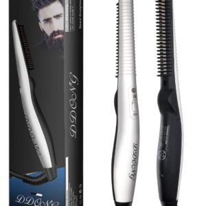Portable Electric Beard Straightener Comb for Men - Quick Styling Brush
