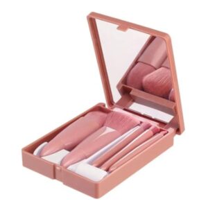 Portable Mini Makeup Brush Set with Mirror and Storage Box