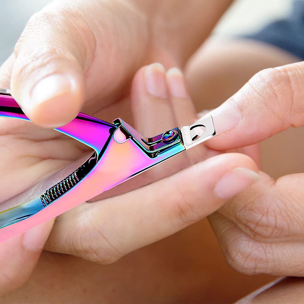 Acrylic Nail Tip Cutter Clippers - Professional Manicure Tool (Rainbow) - Image 5