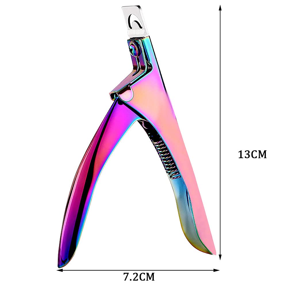 Acrylic Nail Tip Cutter Clippers - Professional Manicure Tool (Rainbow) - Image 3