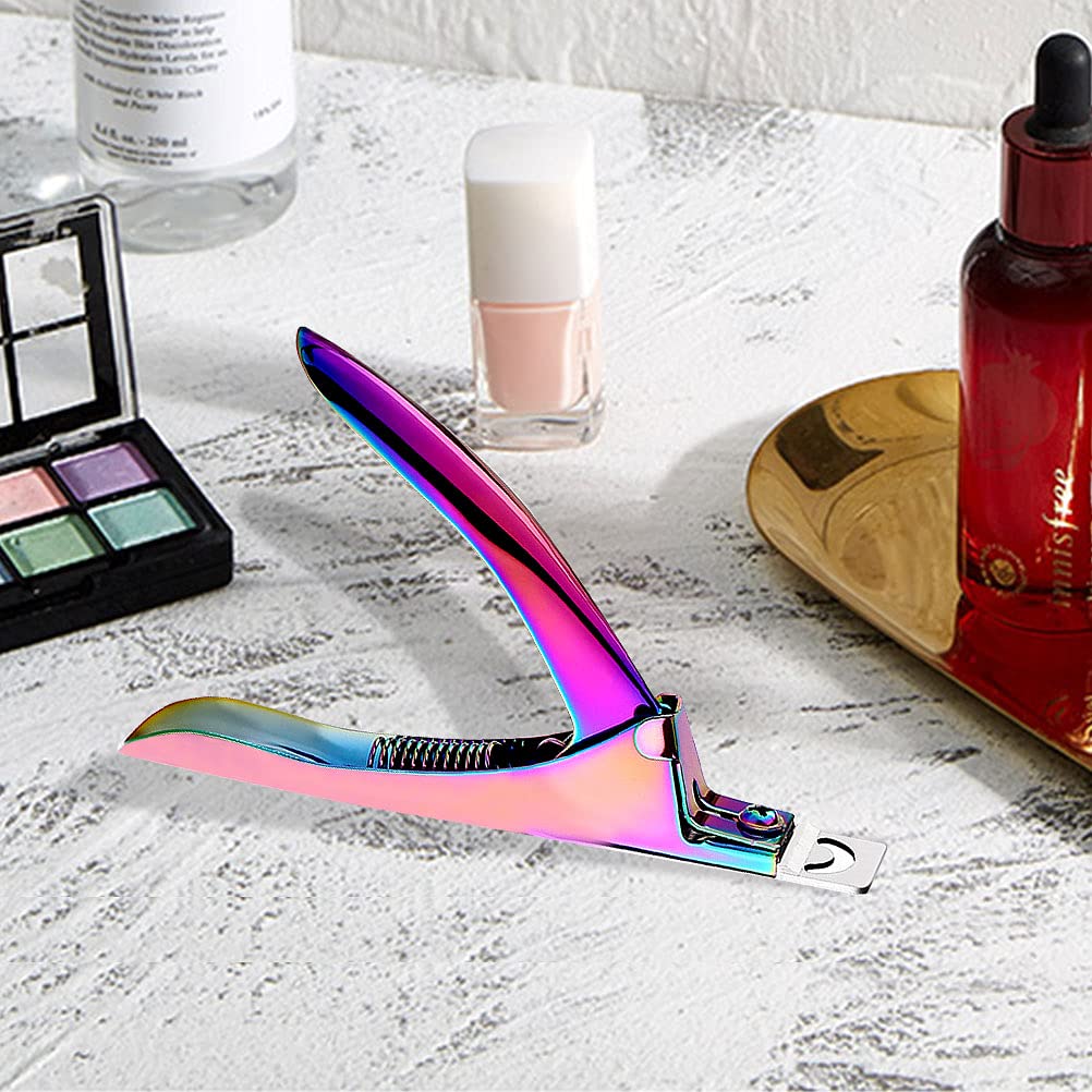 Acrylic Nail Tip Cutter Clippers - Professional Manicure Tool (Rainbow) - Image 2