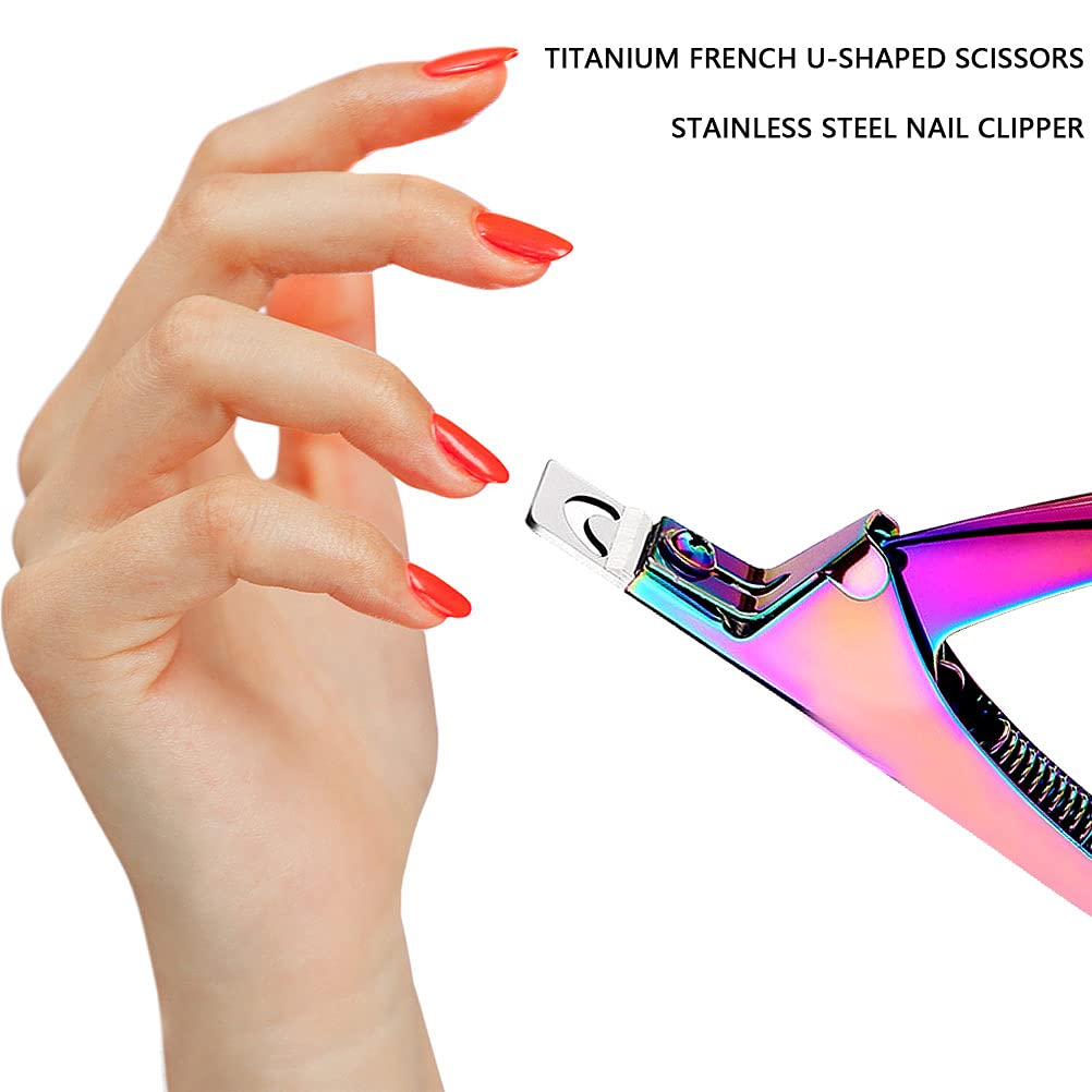 Acrylic Nail Tip Cutter Clippers - Professional Manicure Tool (Rainbow) - Image 6