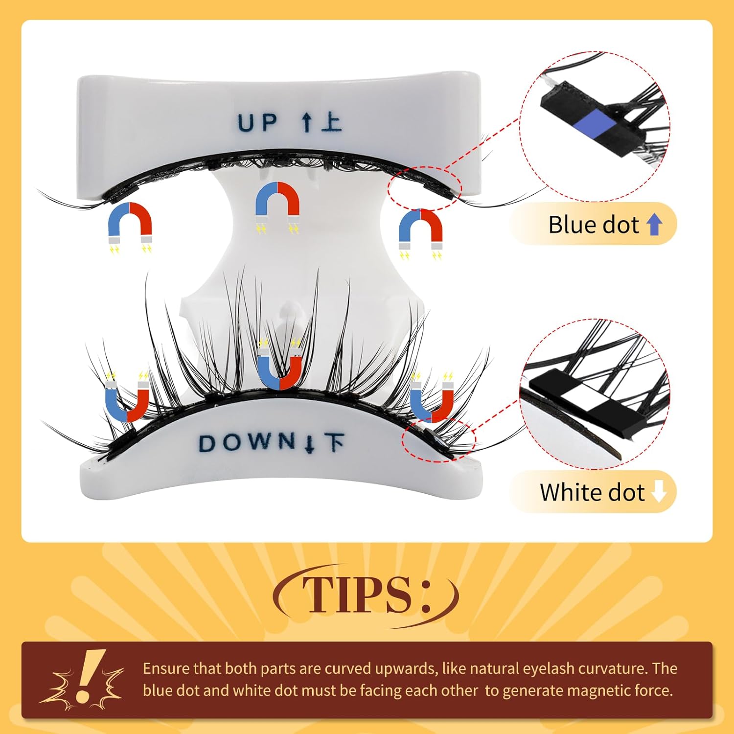 QUEWEL 2 Pair Reusable Magnetic Eyelashes Kit with Applicator - Glue-Free Easy Wear - Image 5